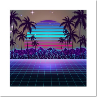 Fascinating Dusk Retrowave Posters and Art